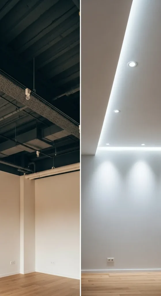 Ceiling-height-illusion—light-paint-and-vertical-lighting