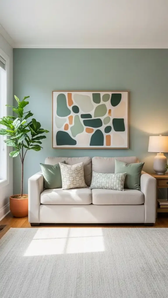 try-a-sage-accent-wall-behind-the-sofa