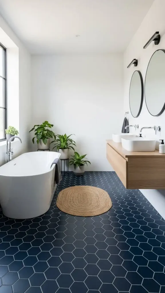 navy-hexagon-floor-tiles-with-white-grout