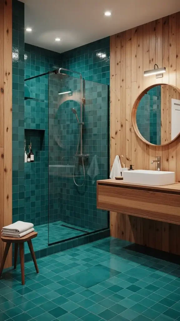 teal-and-wood-combination