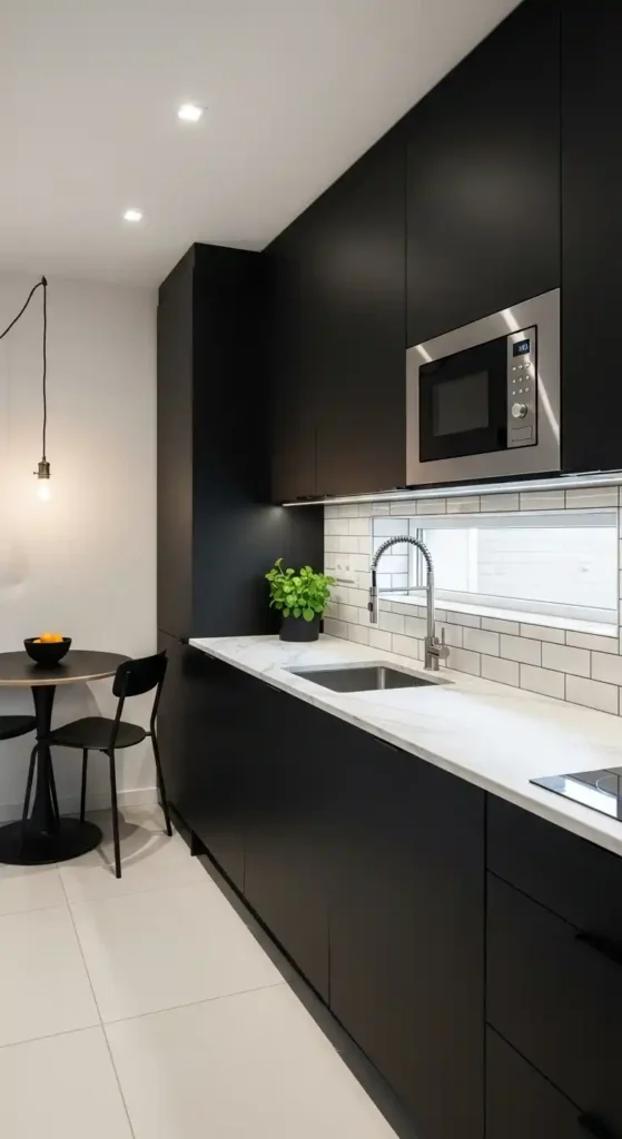 black-cabinets-for-small-kitchens
