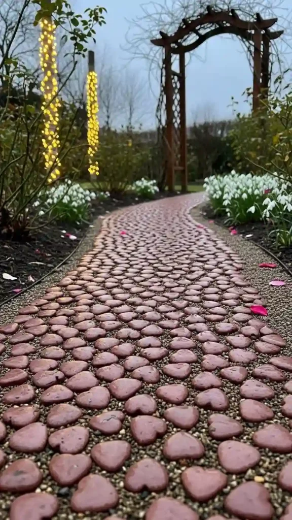 heart-shaped-pebble-path