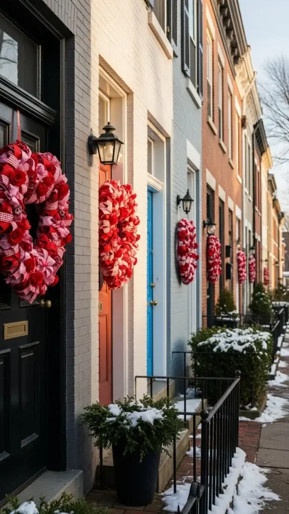 heart-shaped-wreaths-on-doors