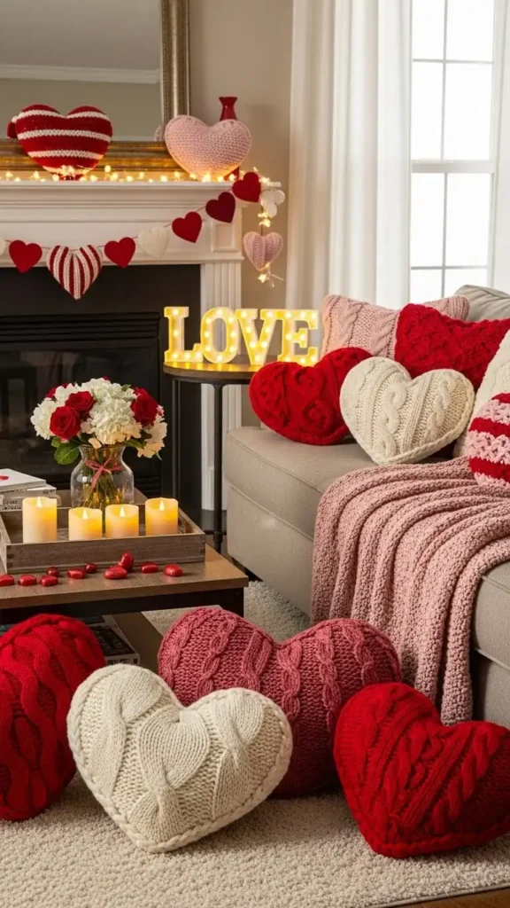 knit-heart-pillows