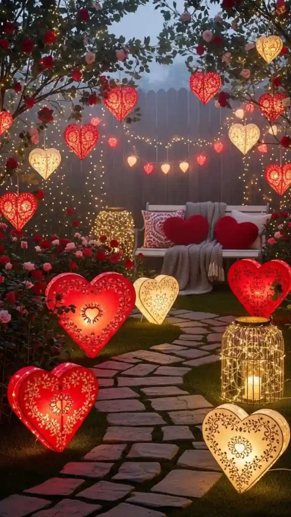 outdoor-heart-shaped-lanterns