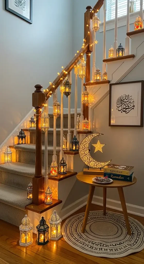 mini-lanterns-on-stair-landing