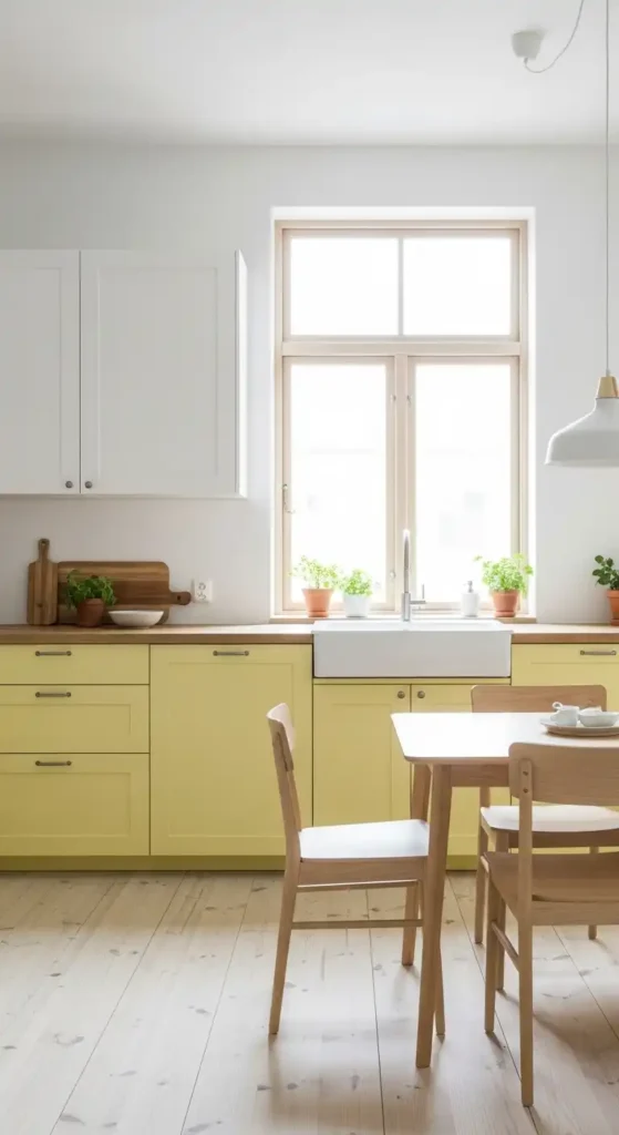 scandinavian-inspired-kitchen-with-pale-lemon-yellow-cabinets