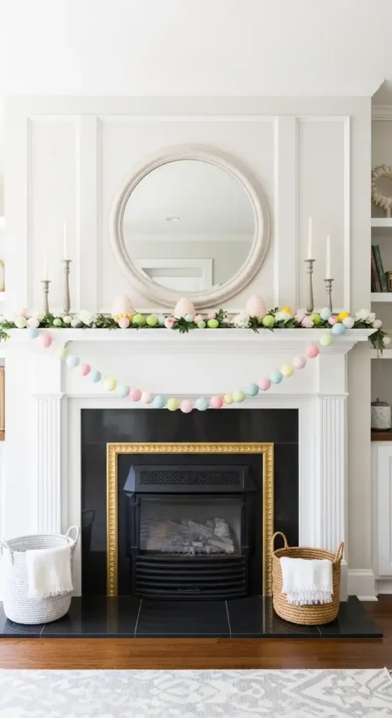 pastel-garland-across-mantels