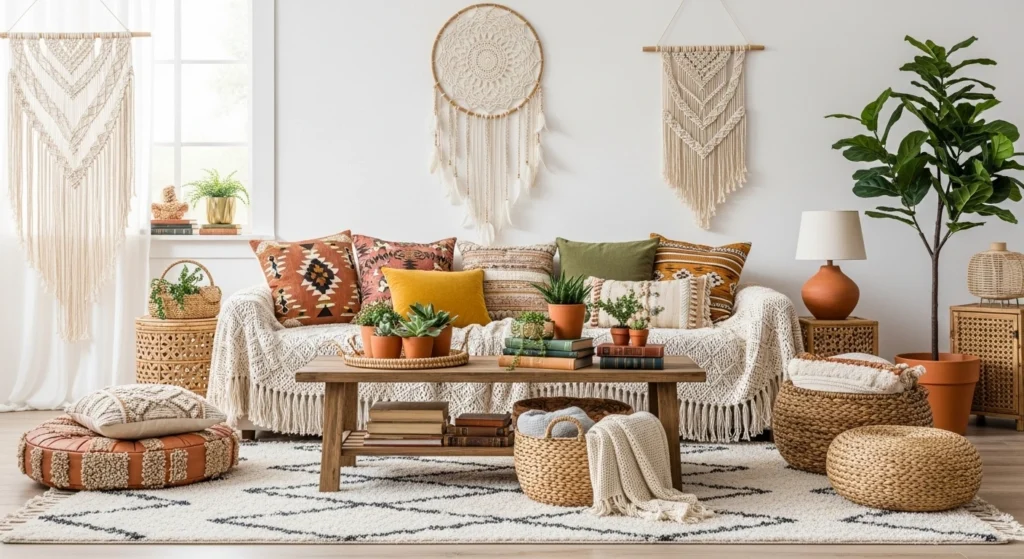 boho-warm-living-room-decor-ideas